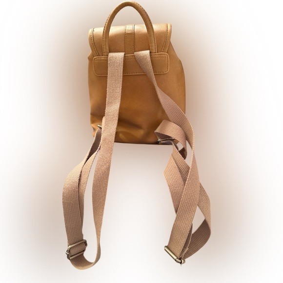 Esprit Vintage Mini Backpack Purse - Tan Vegan Leather - Picture 5 of 13